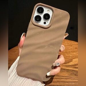 iPhone Case Glossy Brown Three Dimensional Wave Ripple Pattern Soft TPU